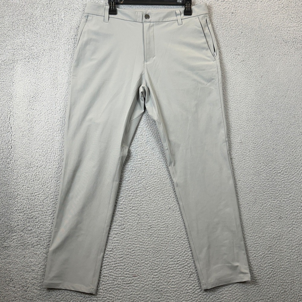 Lululemon Pants Mens 33 Commission Slim Tapered Grey Technical Stretch Chino EUC